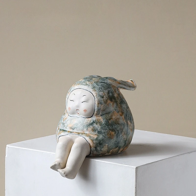 Bosch Jingdezhen handmade art statue ceramic ornament living room table decoration entrance high-end gifts are super cute
