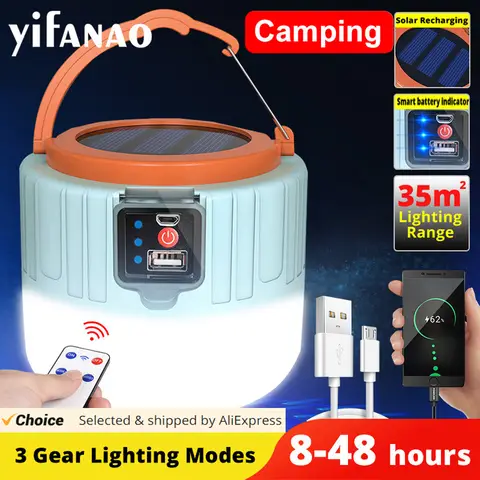 Solar LED Camping Light USB Rechargeable yifanao