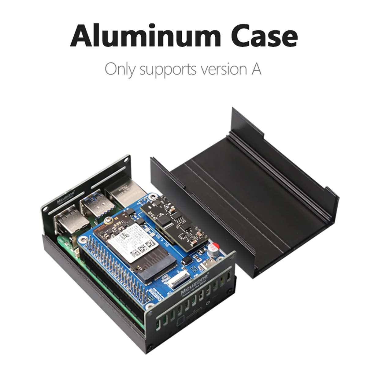 GFR5-MPS2242-POE A + Casing untuk Raspberry Pi 5 PCIE Ke NVME SSD 2242 TOPI