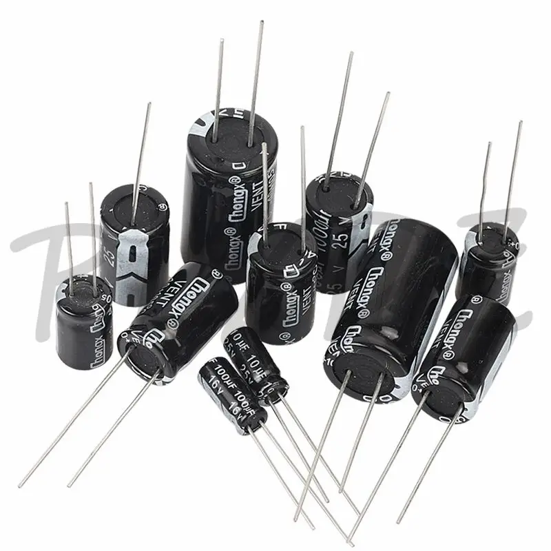 1000 個 10V 16V 25V 35V 50V 1UF 2.2UF 3.3UF 4.7UF 6.8UF 10UF 22UF 33UF 47UF 100UF 220UF 470UF アルミ電解コンデンサ