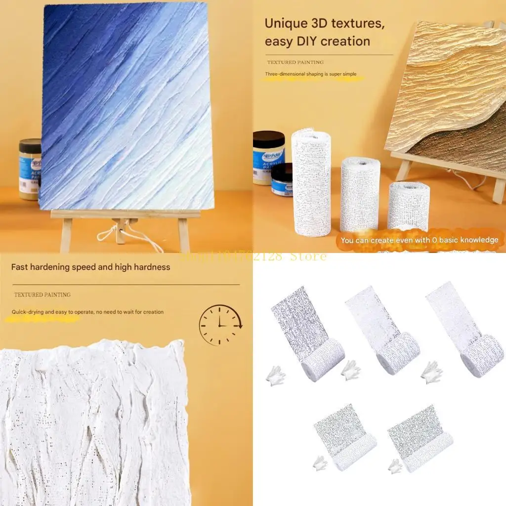 5 Piece Plasters Bandage Art Supplies Quartzs Sand Acrylic Paint Texture Crafting best sale