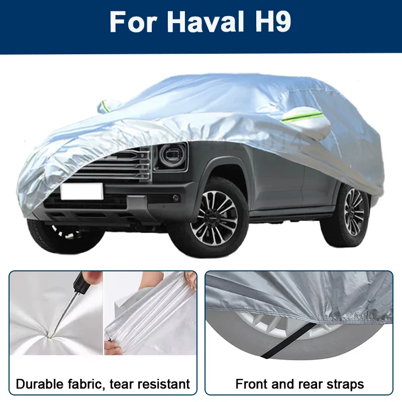 

Outdoor Full Car Cover For Haval H9 with Reflective Strips Waterproof Snowproof Dustproof UV Protection Auto Accessories