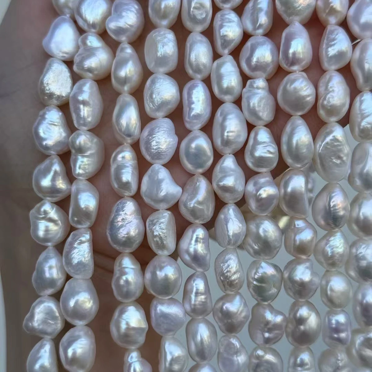 

Natural Freshwater Pearly Irregular Baroque Pearl 10-11mm For Jewelry Making DIY Necklace Earrings Bracelet Beads Accessories