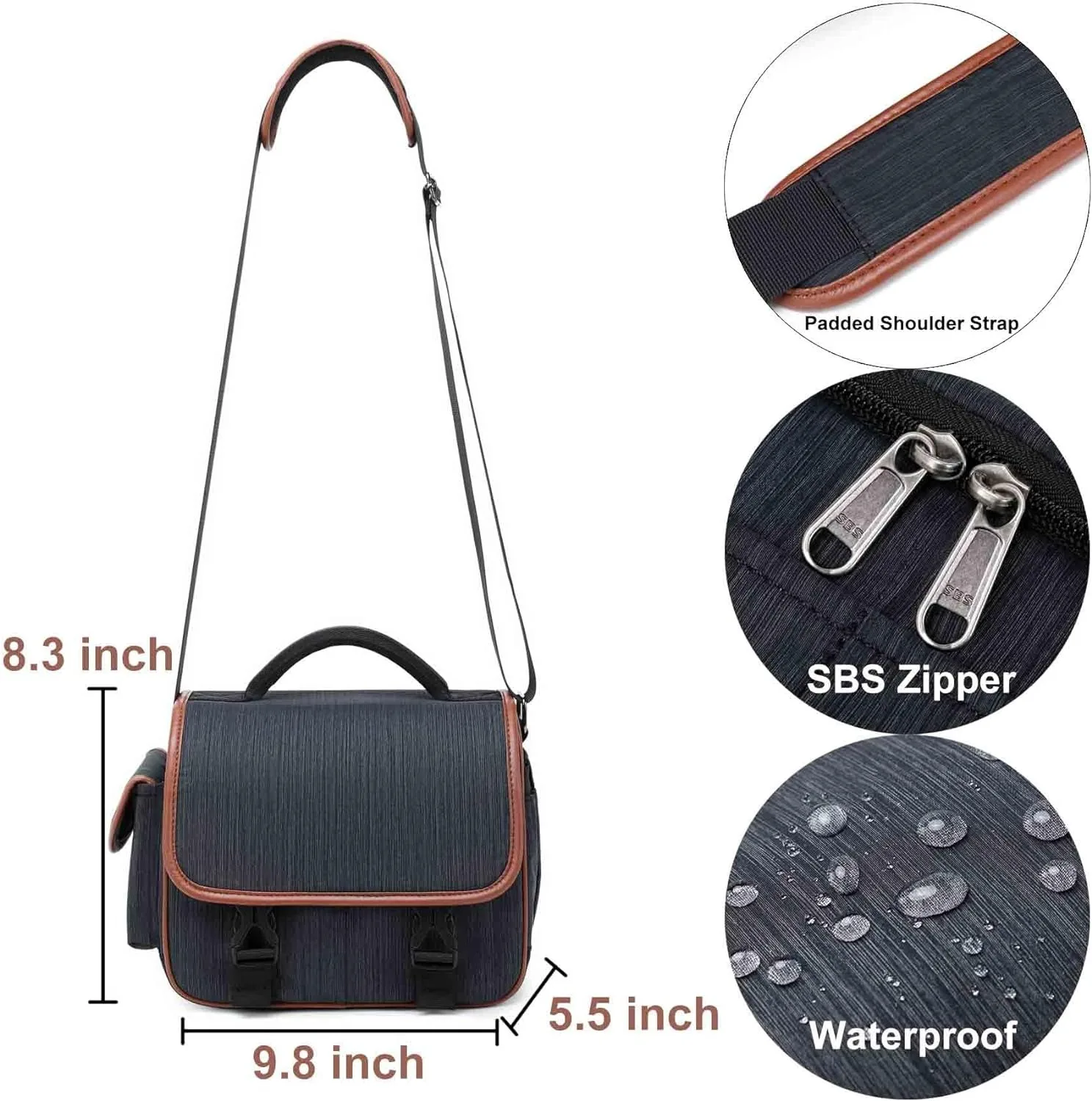 Camera Bag Case with Tripod Holder Waterproof Anti-Shock DSLR SLR Bag for Canon Nikon Sony Crossbody Shoulder Bag Women Men