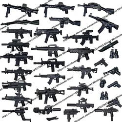 Military WW2 Weapons MOC SWAT Figures Two-color Printing Gun Army Police Team AK Rifle Parts Building Bricks Mini Toys X0203