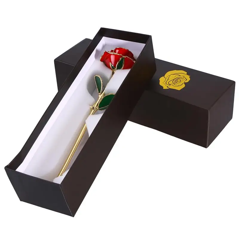 Rose Gold  24K Roses Dipped Day Mothers Gifts Mother'S Day Valentine'S Day Gift Baked Lacquer Gilt Rose Flower S Valentine Gift