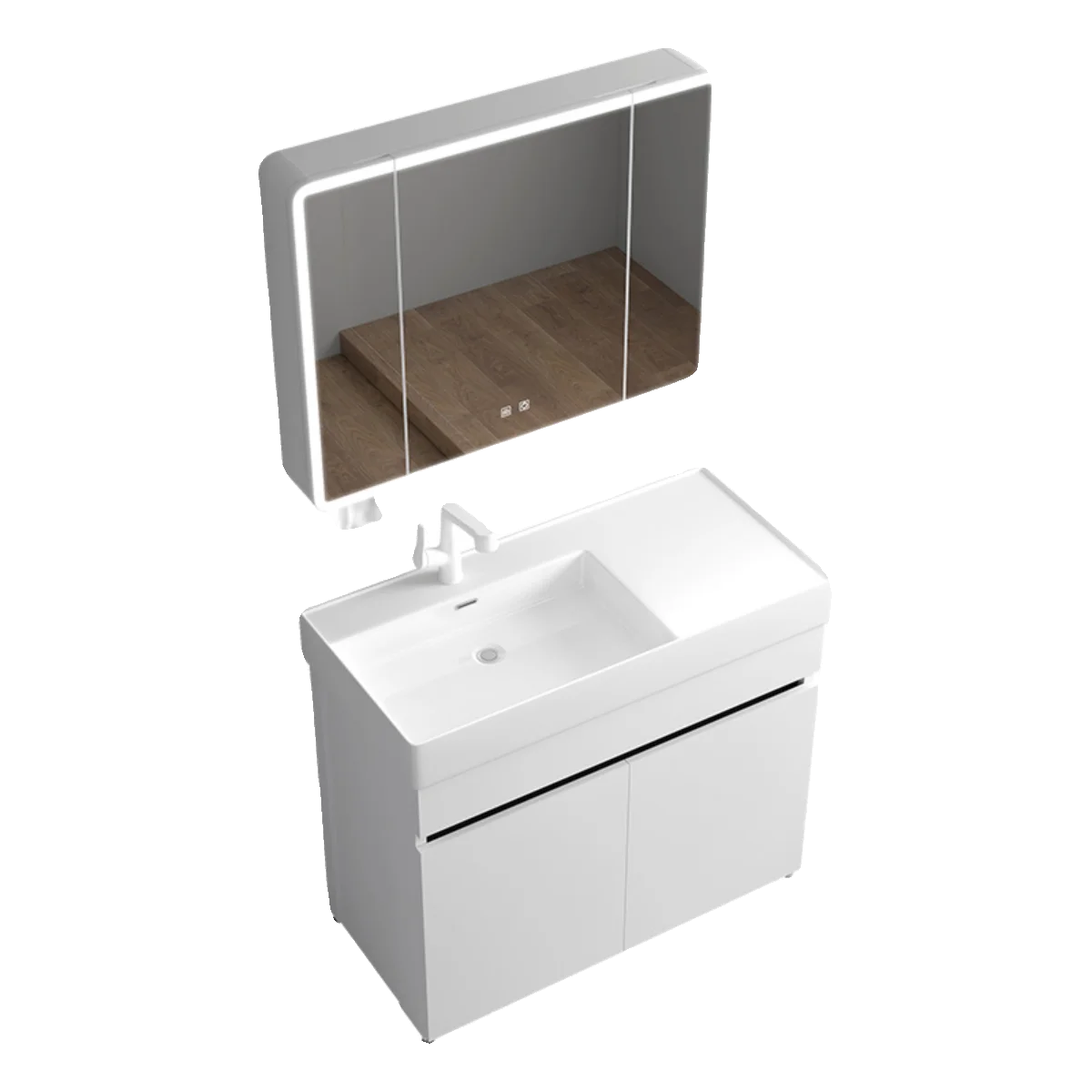 Honeycomb aluminum bathroom cabinet combination, floor-standing ceramic washbasin, balcony sink cabinet, integrated washbasin