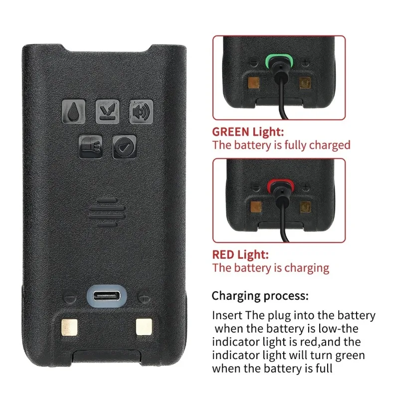 Baofeng UV-9R Pro 7.4V Li-ion Battery Type-C Charge