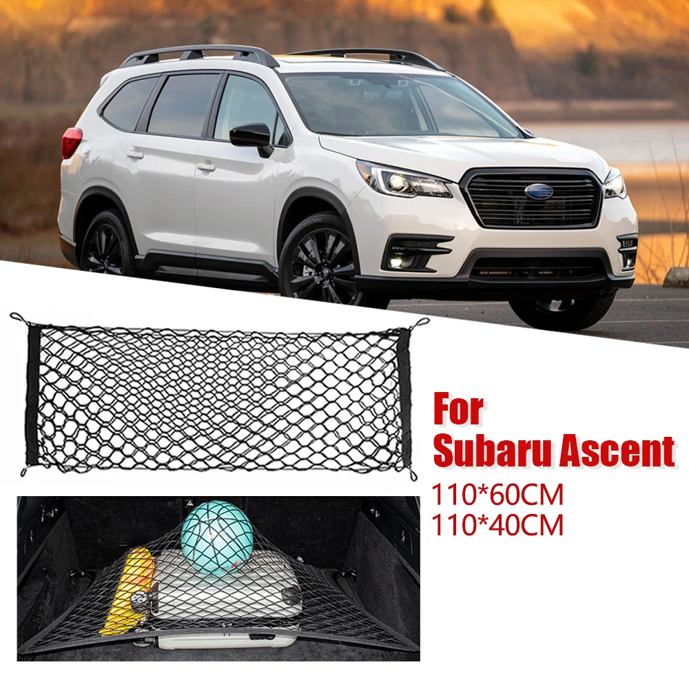 

Сетка для хранения в багажнике для Subaru Ascent 2019-2025, высокоэластичная нейлоновая сумка для хранения, автомобильный органайзер для груза с крючками 2020, 2021, 2022, 2024
