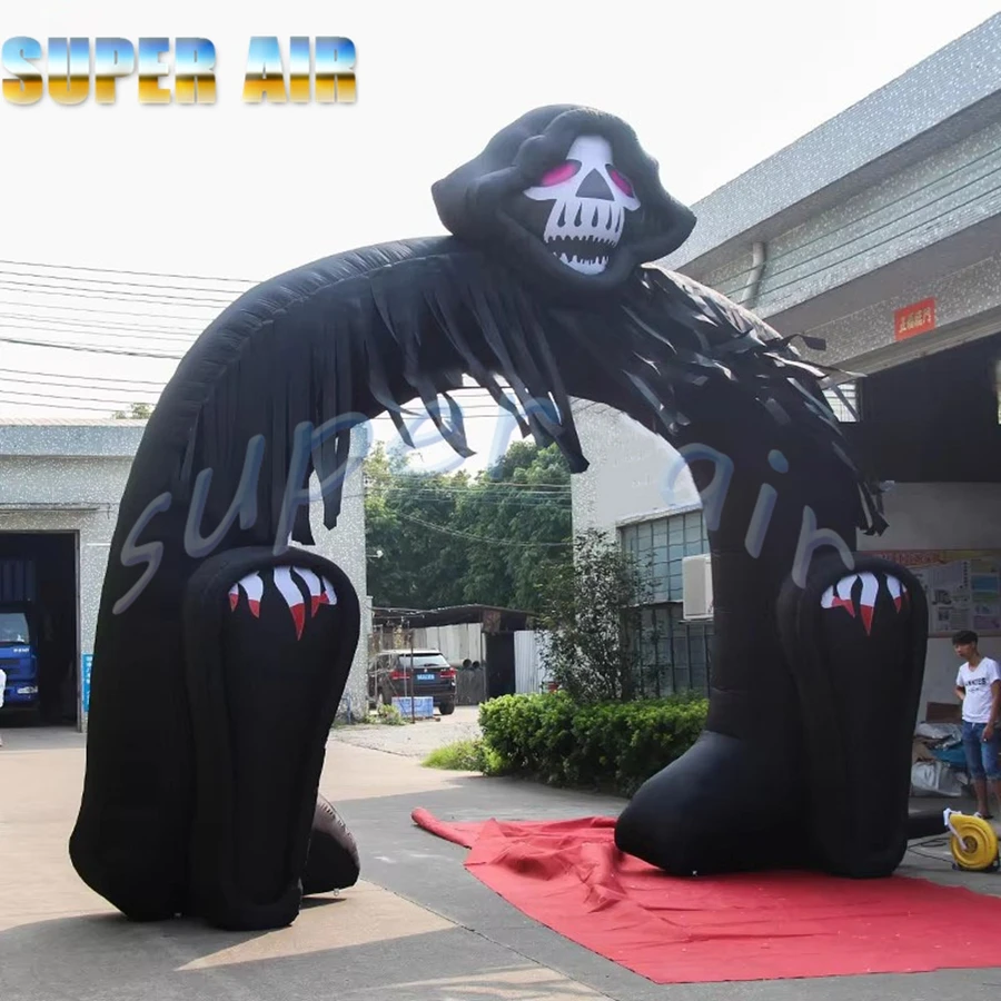 ハロウィン屋外パーティー装飾用、裏庭用ファン付きインフレータブルゴーストアーチ