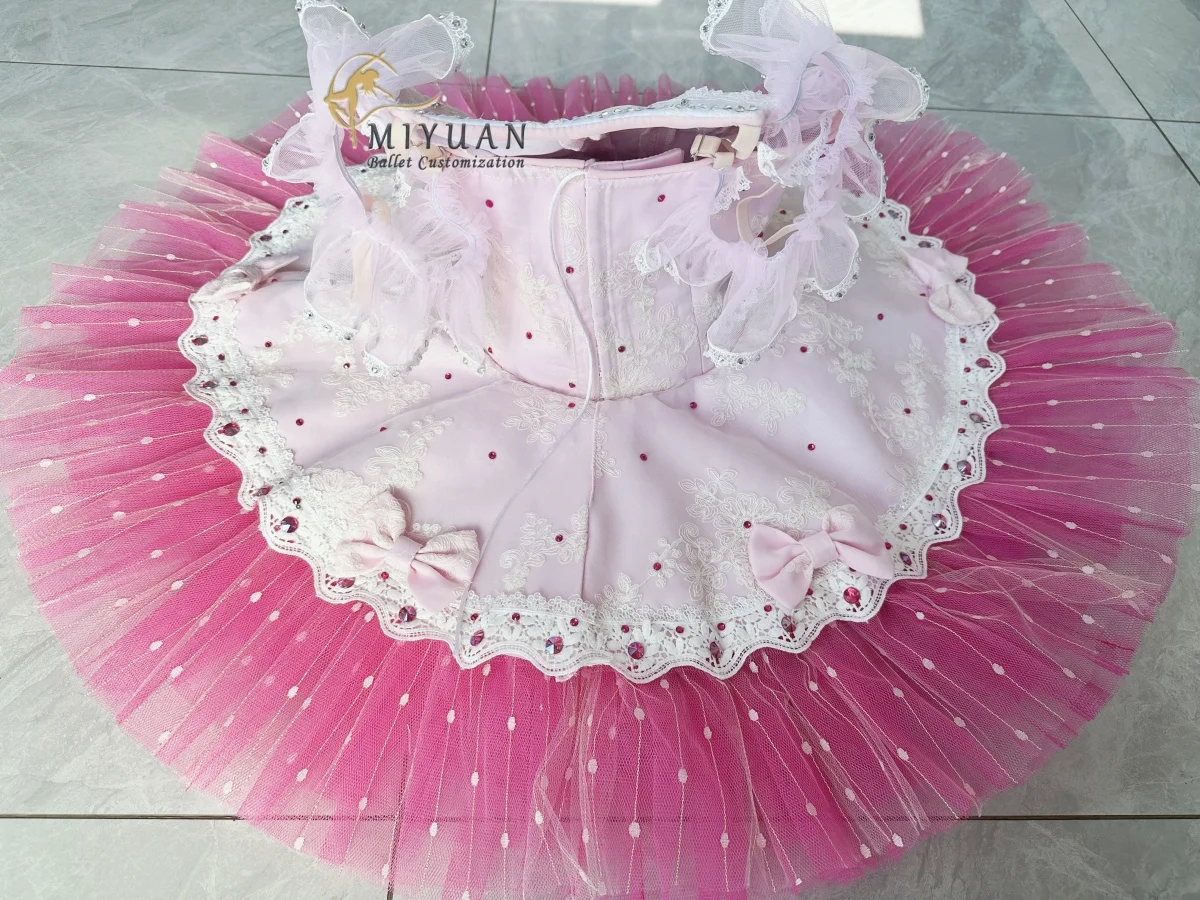 2024 New Pink ballet fairy doll TUTU Tutu dress gauze dress custom professional dance TUtu children's costume adult competition