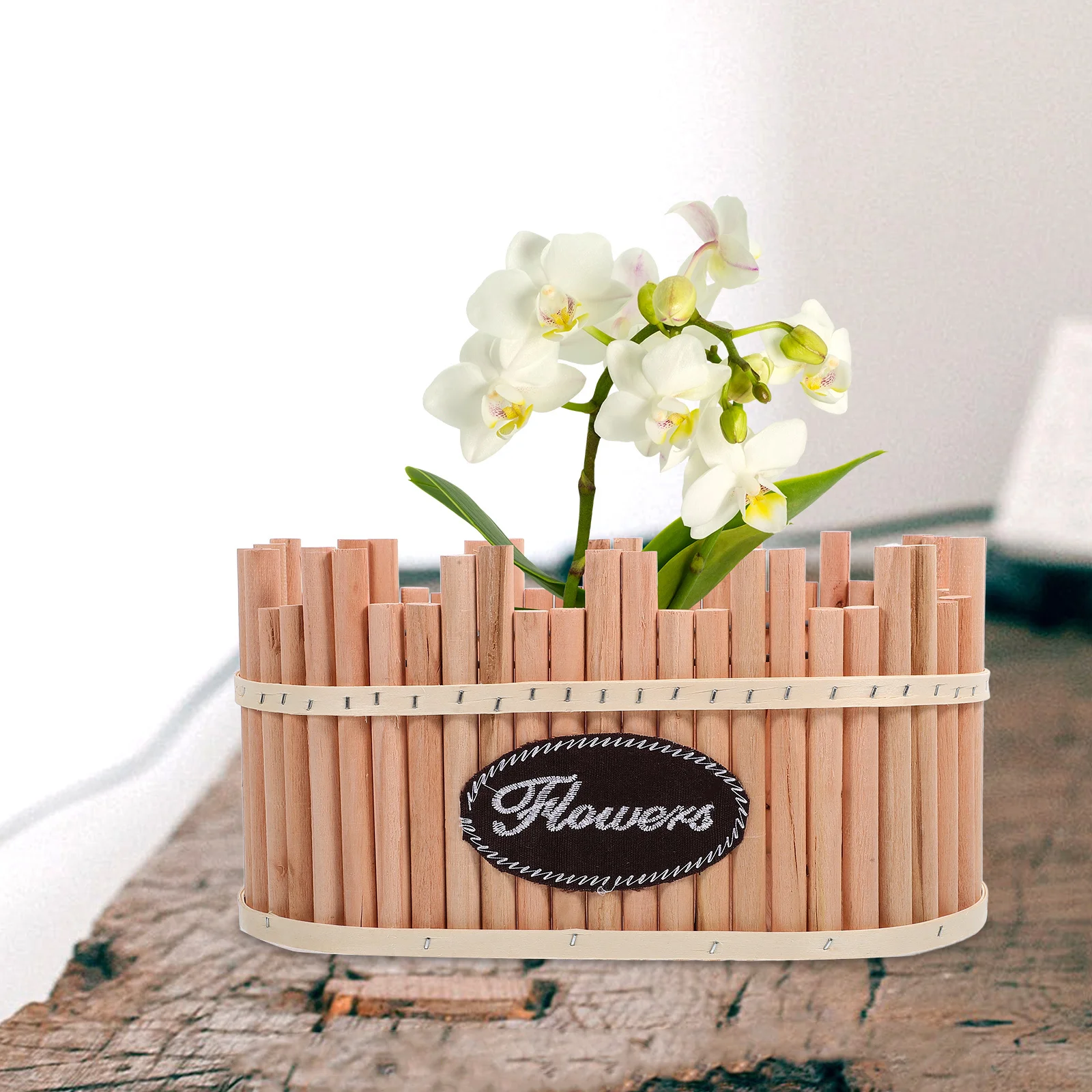

Wooden Flowerpot Small Durable Rustic Retro Style Planter Indoor Desktop Wooden Flower Box for Succulent Plants Office Decor