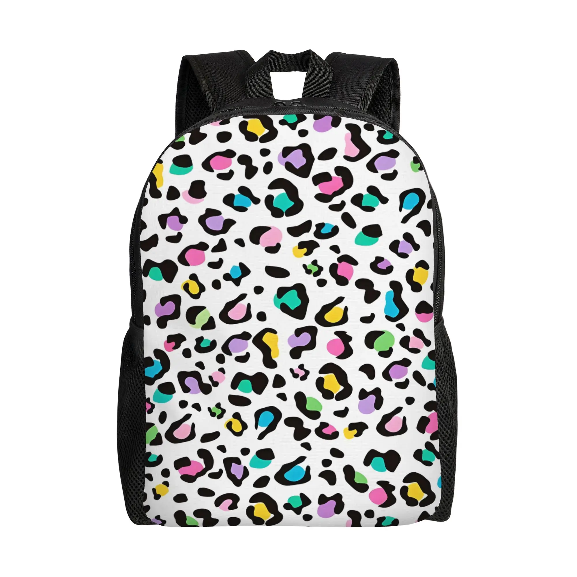 Back to school season Pastel Rainbow Leopard Knapsack Leopard Print Students Super Quality Backpack