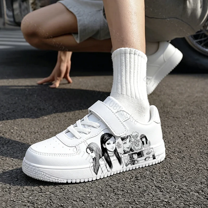 2026 Suitable Outdoor Activities Junji Ito Children Flat Shoes Waterproof Boys Girls Thick Sole Sports Running Shoes Gift