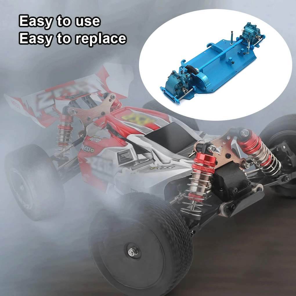 Reemplazo del Kit de caja de cambios de modificación diferencial de placa inferior de Metal de coche de Control remoto 1/14 para WLtoys 144010 144001 144002