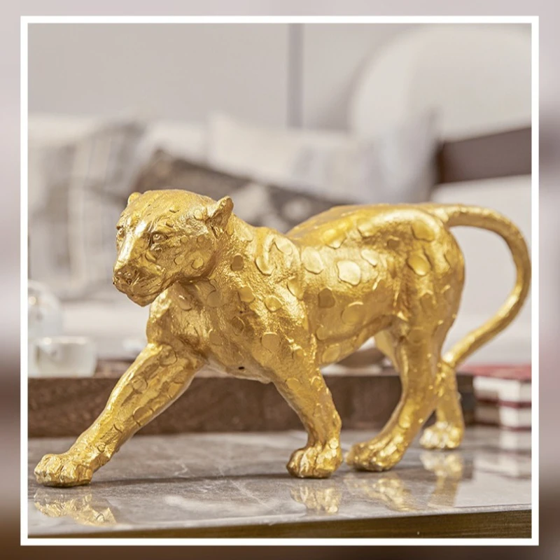 

Golden Tiger, Golden Bull, Leopard Animal Statues Decoration Craft Gifts, Modern Living Room, Study, Office Desktop Decoration