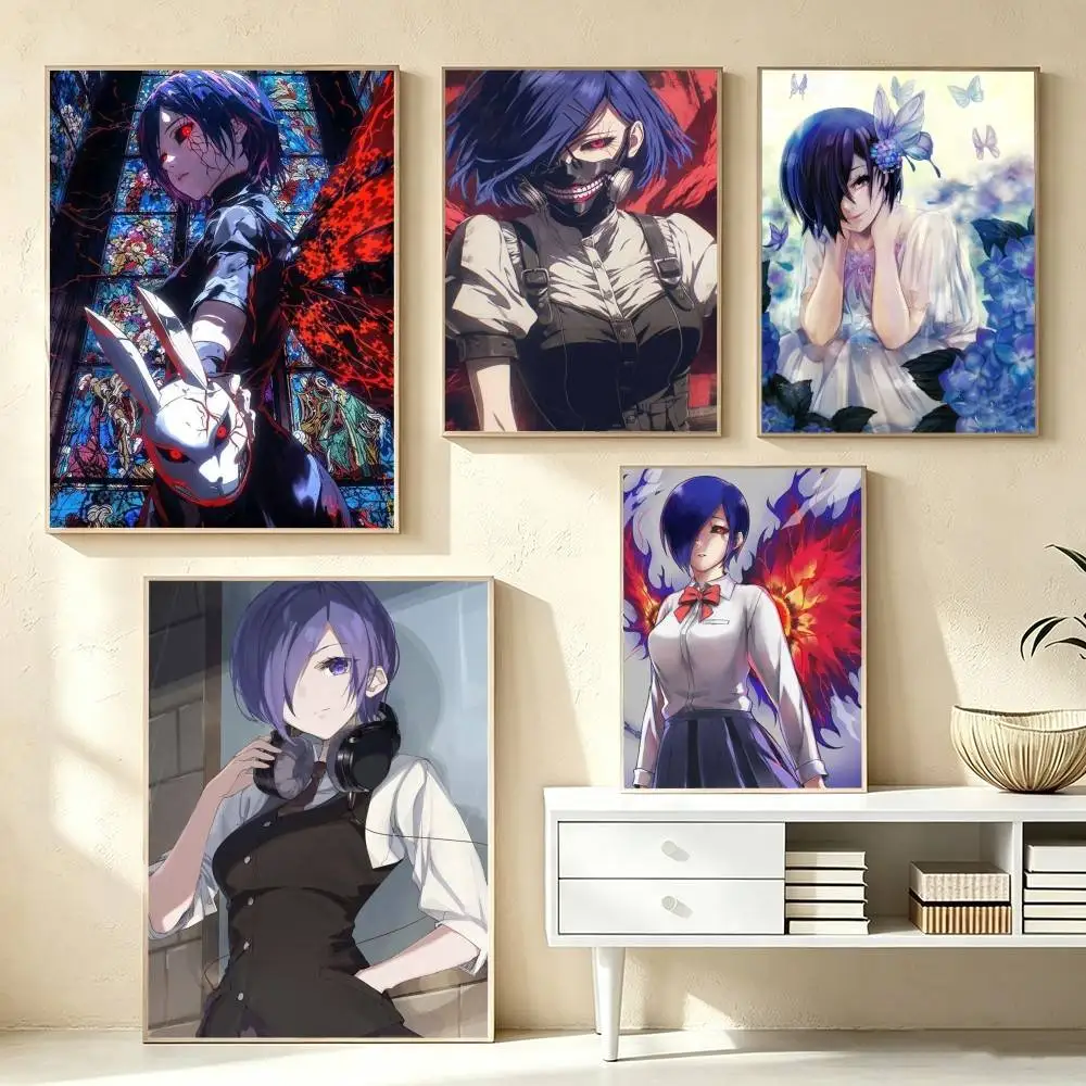 T-Tokyo Ghoul Kirishima Touka Poster Waterproof Wall Art Sticker For Bar Living Room Vintage Decor High Quality Print Gift