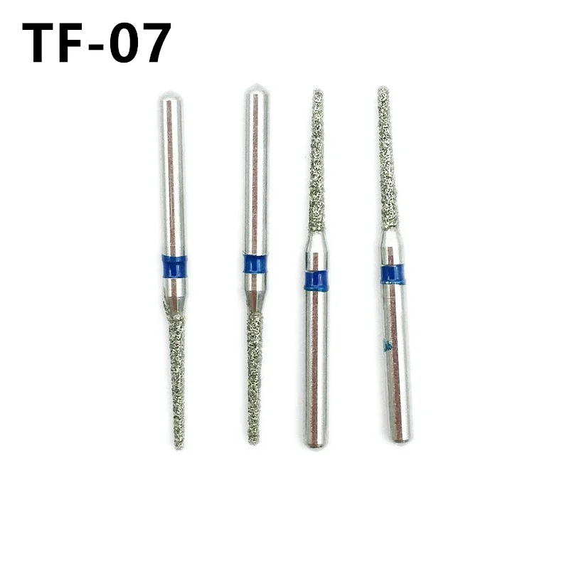 10Pcs/box Dental Diamond Burs Drill Taper Flat End Type  Medium FG 1.6M for High Speed Handpiece TF-07