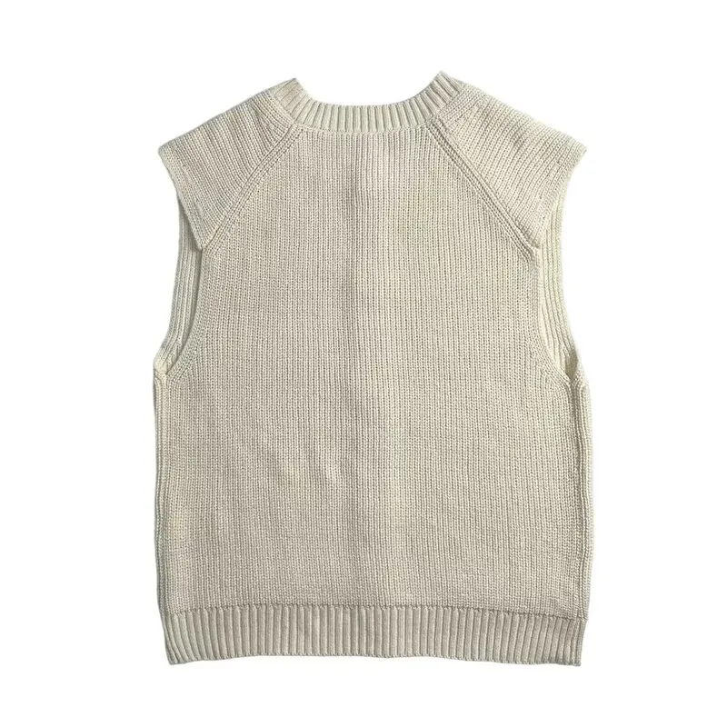 

Loose Knitted Svel round Ne Vest New Arrival Spring 2025 Women's Faion Commute Sle Regular Length Cardigan
