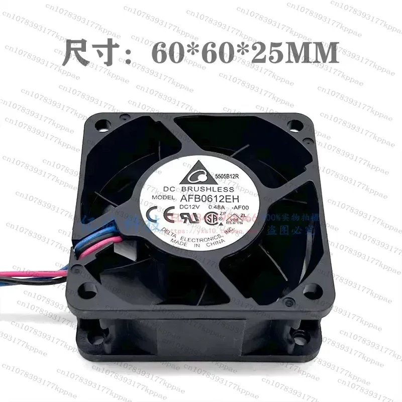 1PCS for Spot Delta AFB0612EH 6cm 12V 0.48A 6025 Dual Ball Bearing Cooling Fan