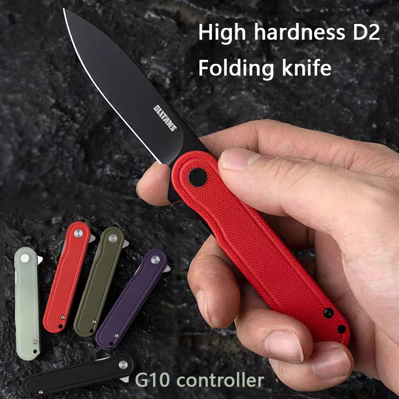 High hardness D2folding knife G10 handle outdoor camping travel unboxing portable fruit knife boutique packaging G040 gift knife