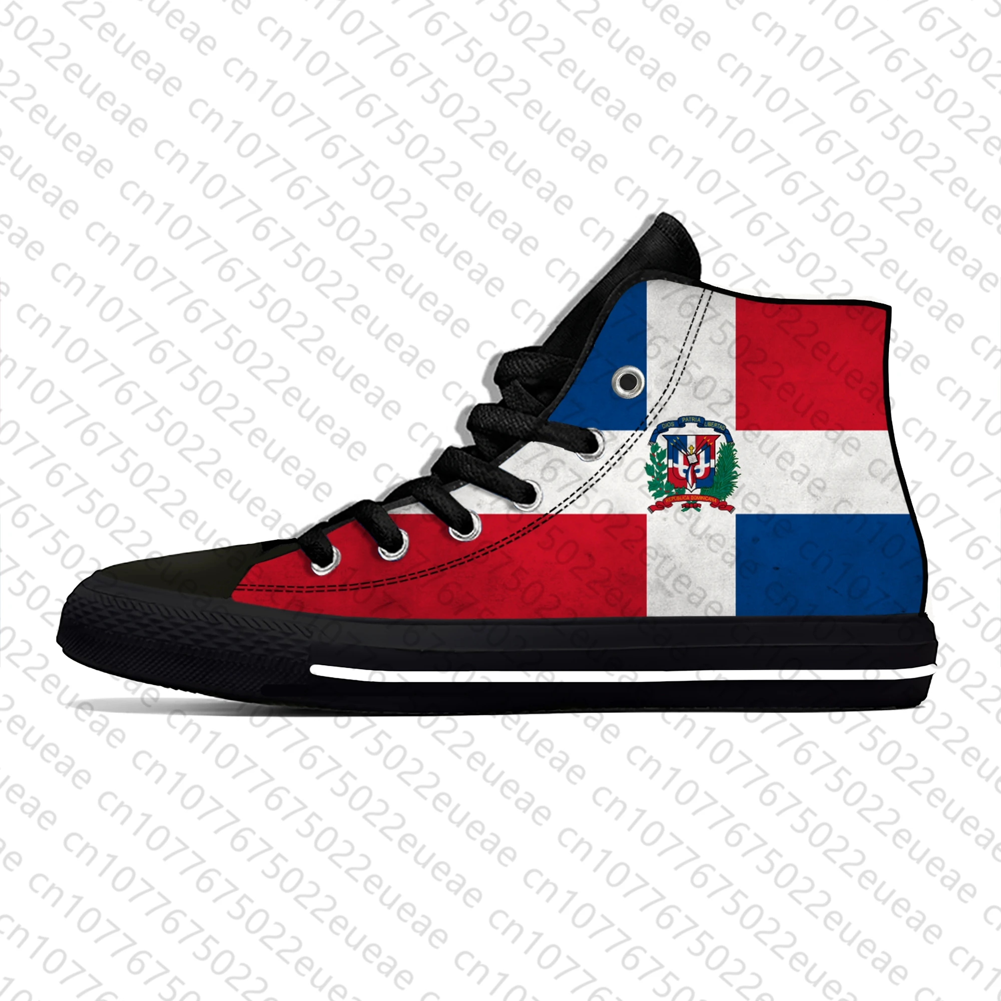 Dominican Republic Flag Patriotic Fashion Classic Casual Cloth Shoes High Top Lightweight Breathable 3D Print Men Women Sneakers