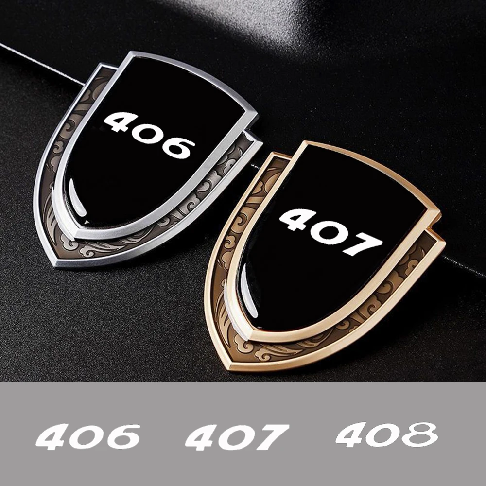 Car Metal Sticker Custom Shield Car Rear Trunk Shield Emblem Badge Sticker for Peugeot 406 407 408 Car Accessories