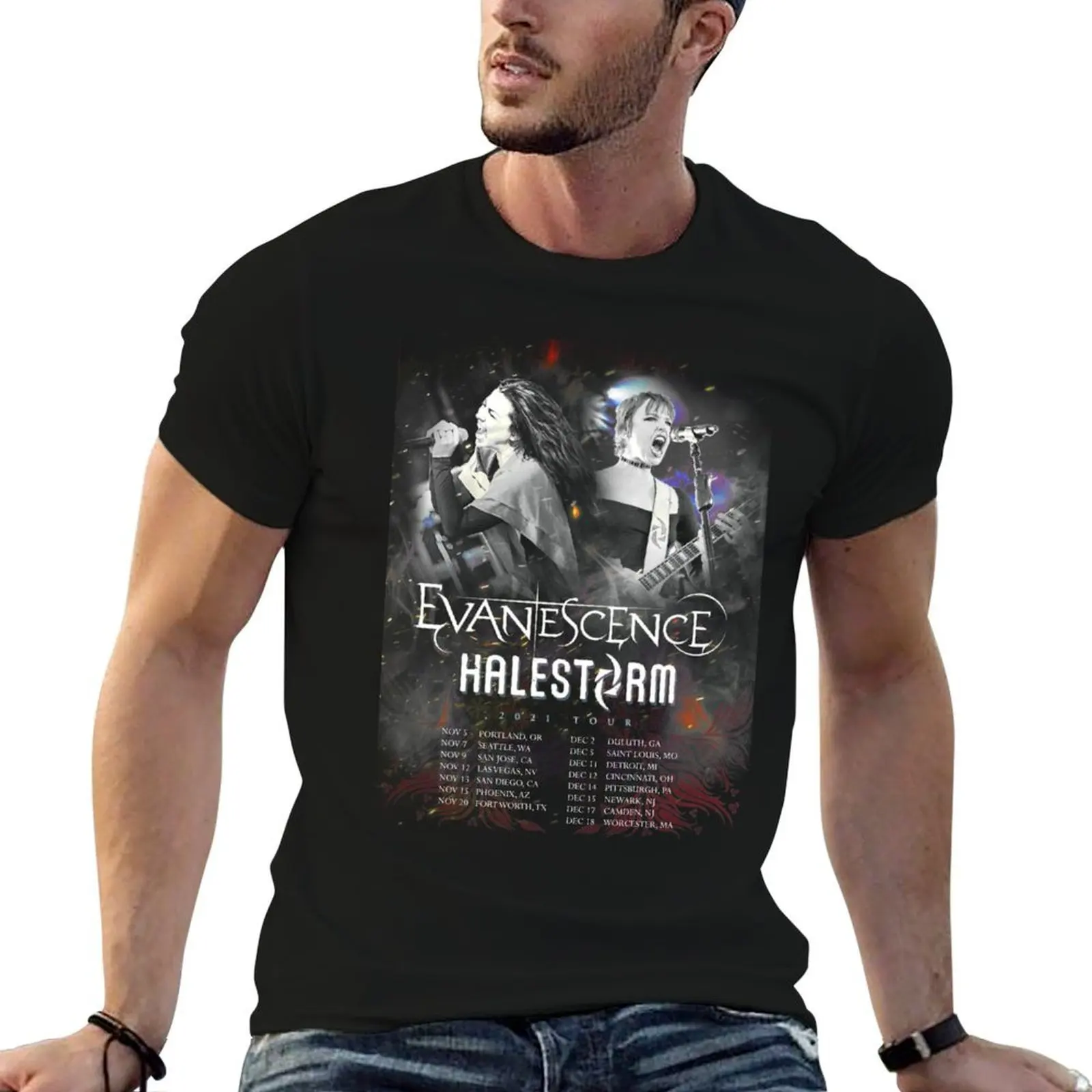 

Evanes 2021 US tour Locations and Dates T-Shirt men t shirt cotton 100% cotton t shirt man printed t shirts for man T-shirt
