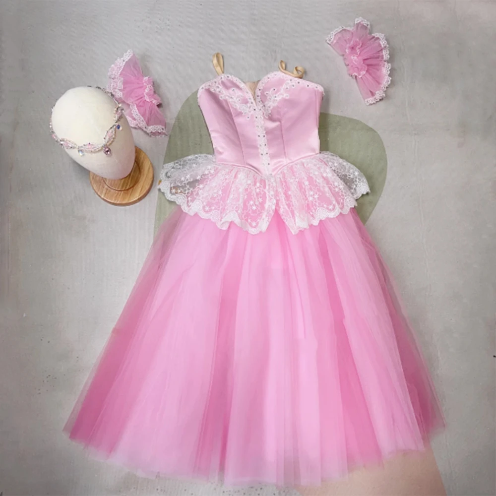 

Профессиональное длинное розовое платье для выпускного вечера Клара, балетный костюм Clara Morgane, балетный костюм «Щелкунчик», балетная одежда на заказ