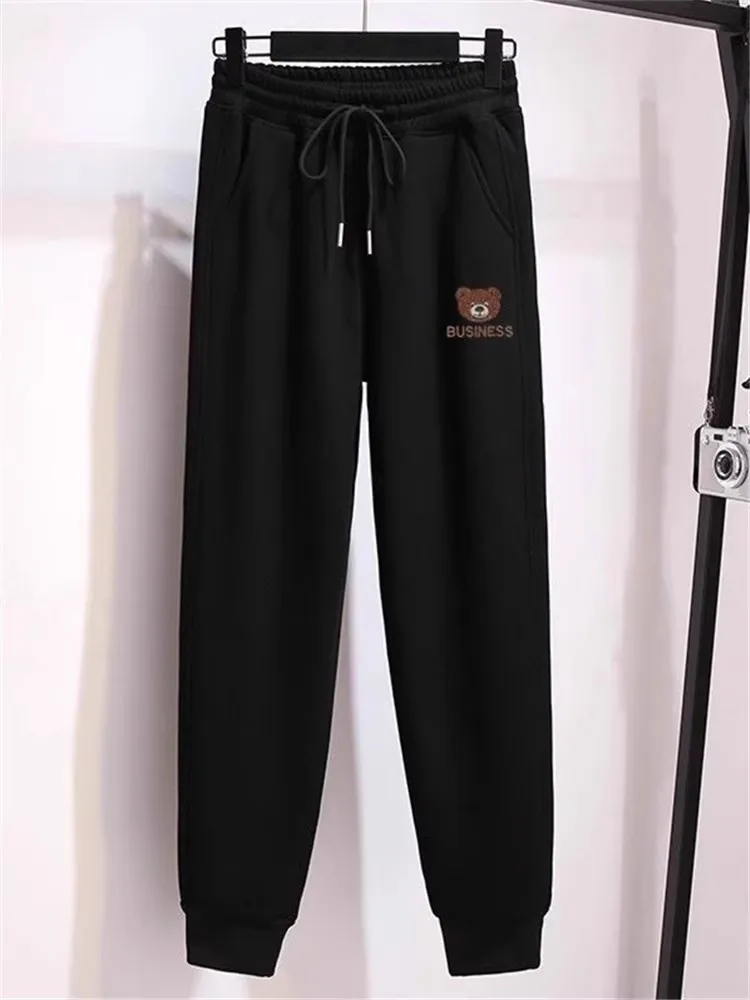 Big Sale Leak-Picking ~ Fleece-Lined Casual Sports Pants Female 2024 New Arrival Autumn and Winter Student High Waist Ankle-T...