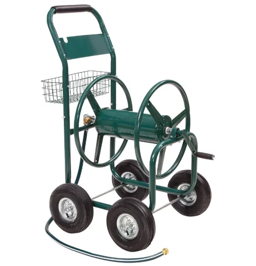 

New 300 Ft Storage Basket 4 Wheels for Lawn Yard Outdoor Use Heavy Duty Garden Hose Reel Cart