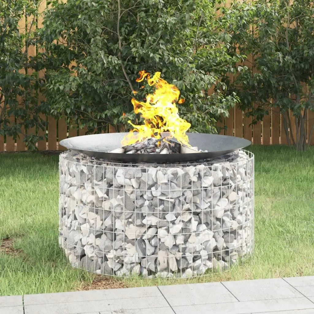 100cm Galvanized Iron Gabion Fire Pit - Durable Outdoor Heating Solution