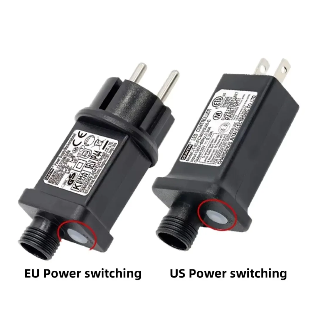 Transformer for Outdoor Christmas String Lights Adapter 6W 24V, 31V with 8 Modes IP44 Waterproof