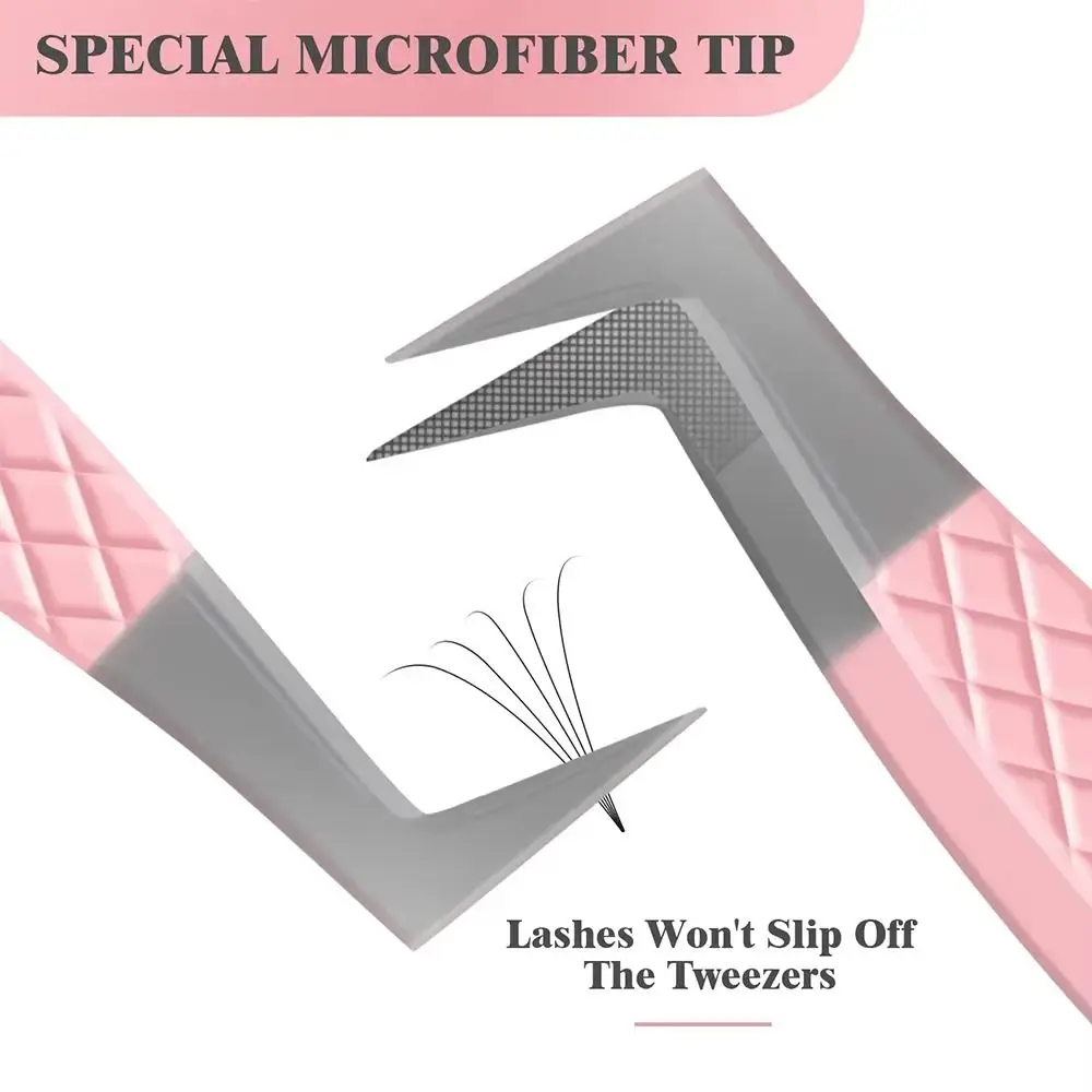 Anti-static Eyelash Extension Tweezer Stainless Steel Superhard Fiber Tip Non-magnetic High Precision