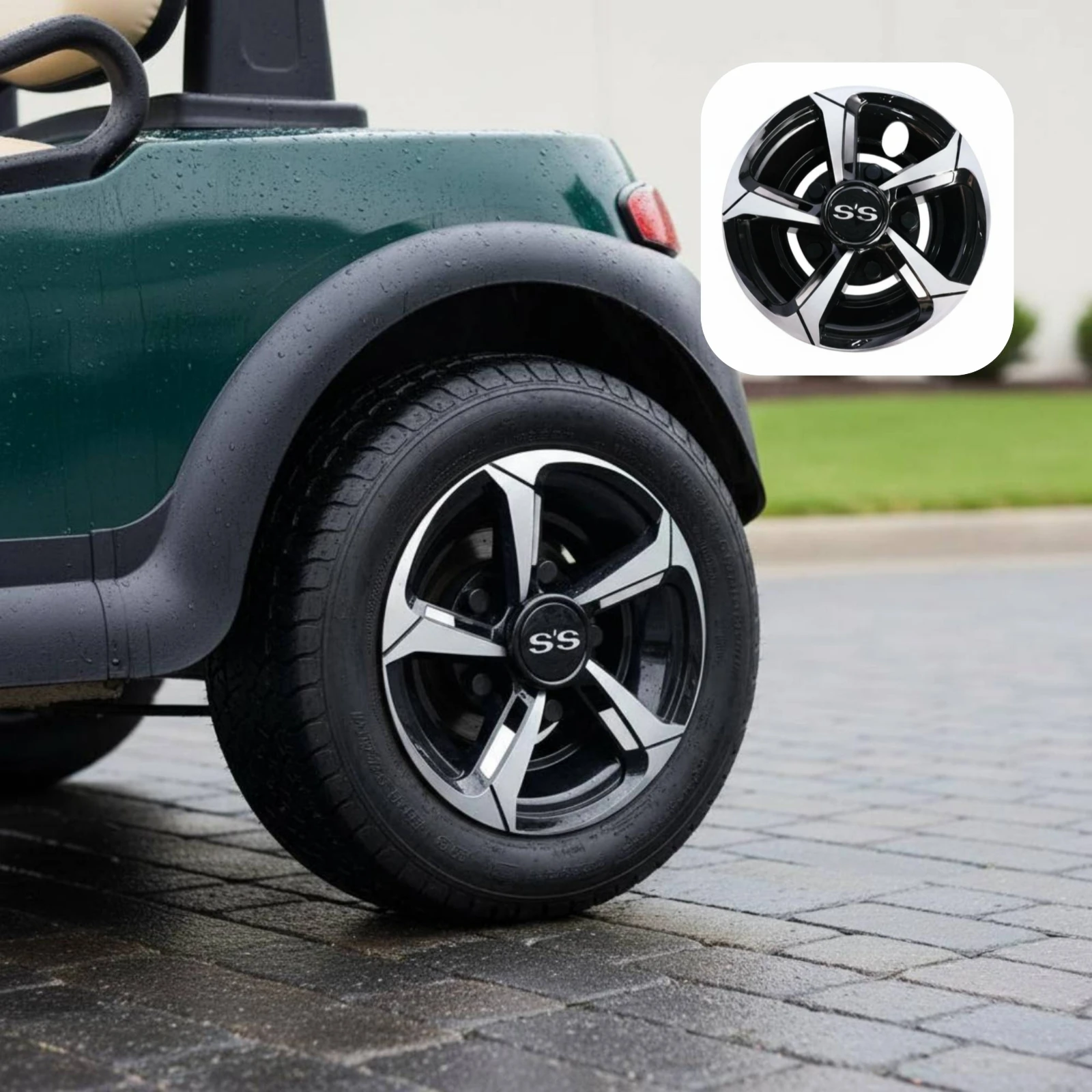 4 Pieces 8 Inch Golf Vehicle Wheel Cover Tight Fit Universal Golf Vehicle Hub Cap 8 Inch Wheel Cover Scratch-Resistant