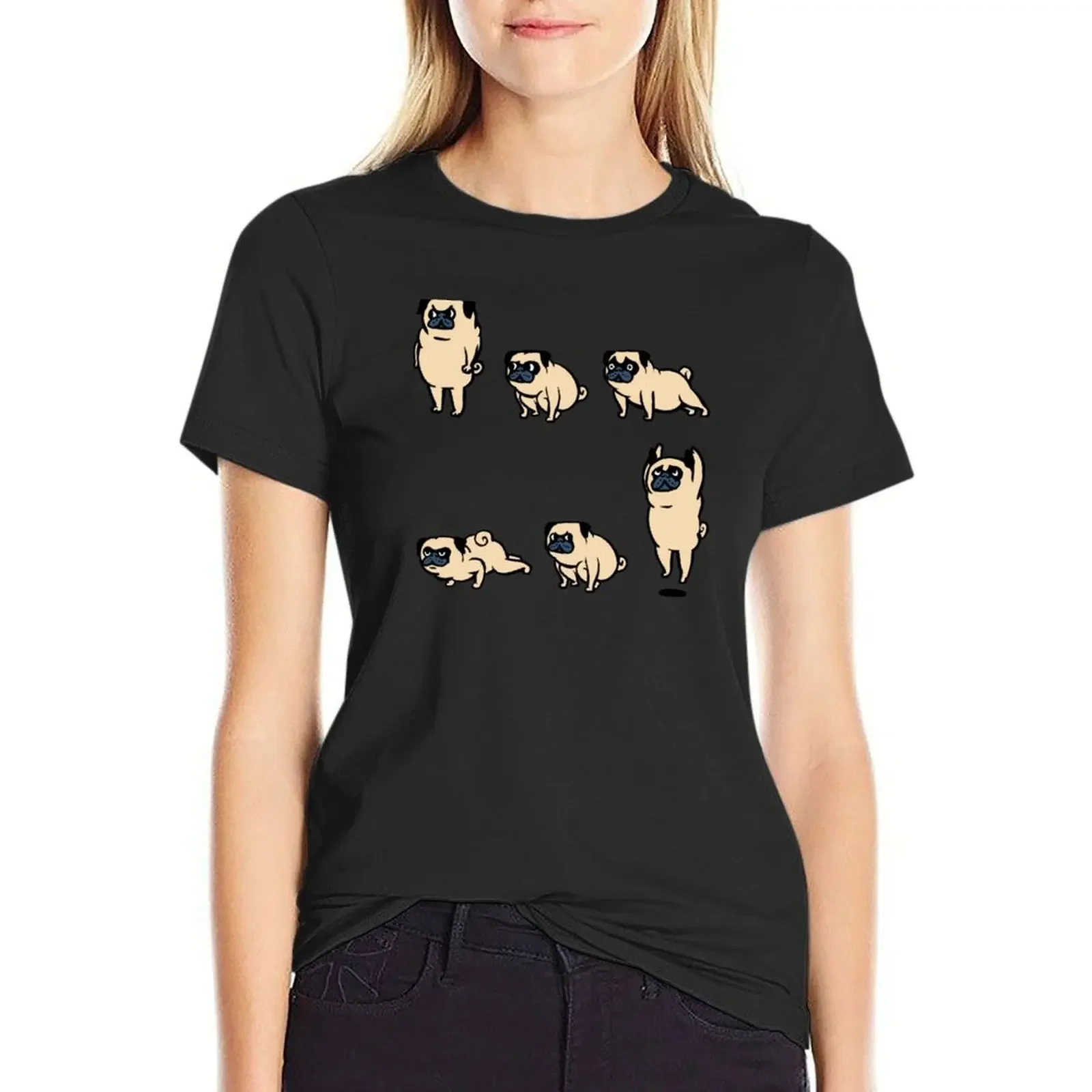 

Pug Burpees T-Shirt funnys animal prinfor shirts graphic tees hippie clothes t-shirt dress for Women long