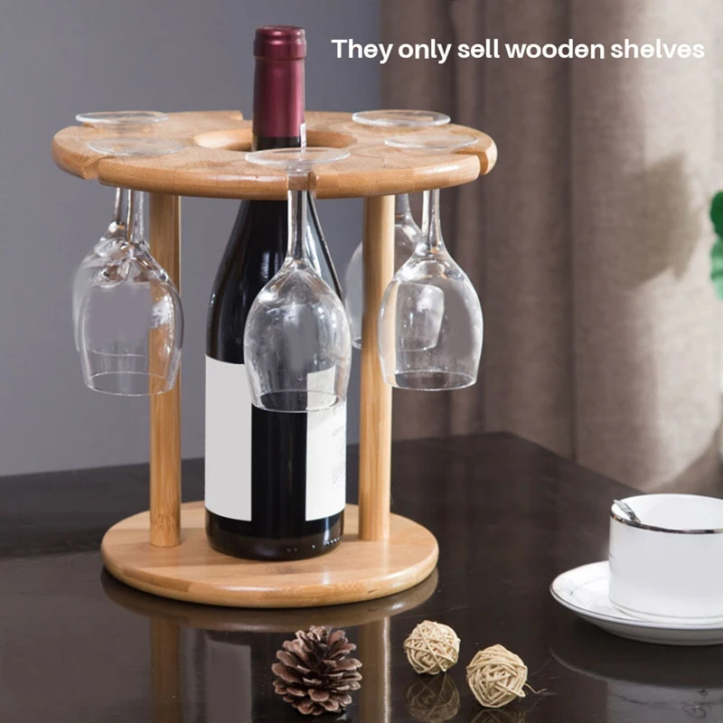 Wine Glass Rack Freestanding Stemware Storage Rack Natural Bamboo Wooden Wine Storage Glasses Tabletop Wine Glass Holder