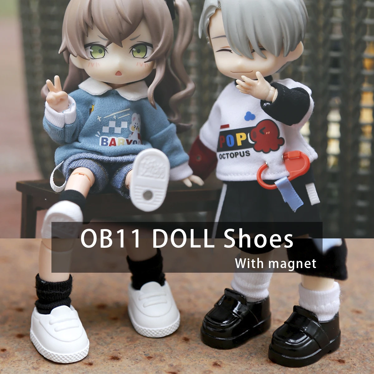 YMY Ob11 Dolls sneakers Sports leather Shoes Cartoon Cute with Magnet Obitsu11 Gsc Ufdolls 1/12BJD Doll Accessories