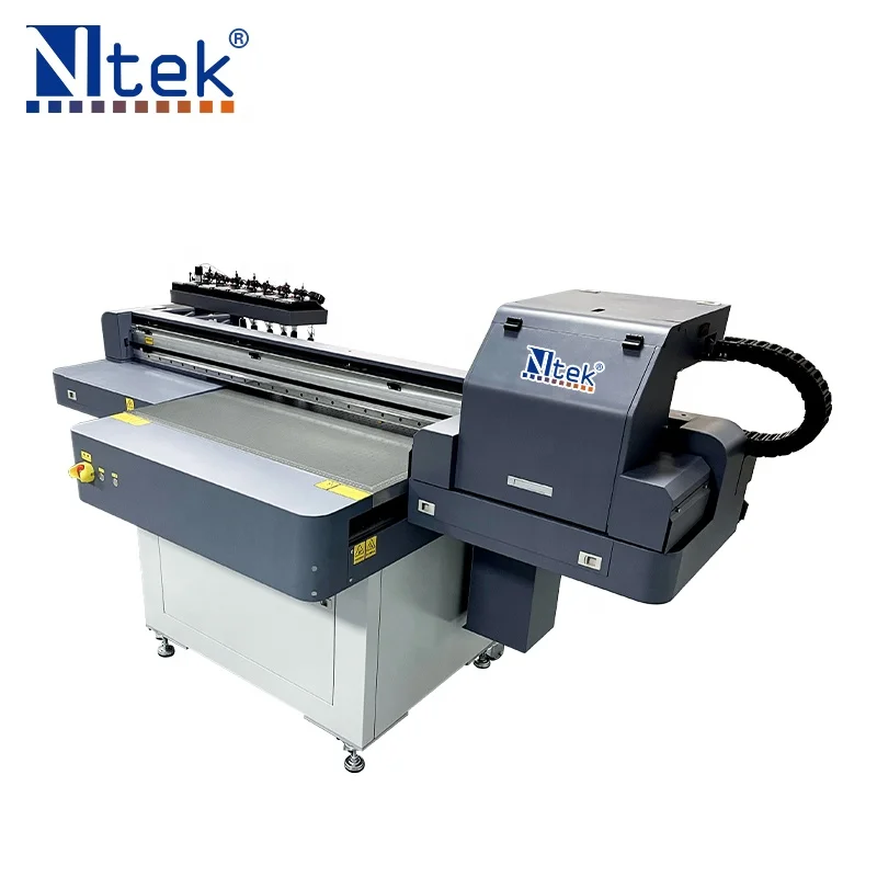 NTEK 900mm*600mm Small Digital UV Flatbed Inkjet Printer For Glass bottle PVC Phone Shell Ceramic cup Printing Machine