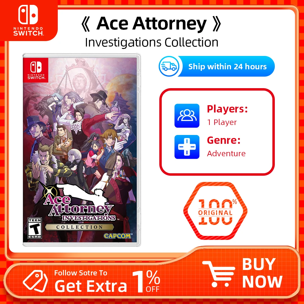 Ace Attorney Investigations Collection - Nintendo Switch Game Deals Original Physical Game Card  for Nintendo Switch OLED Lite