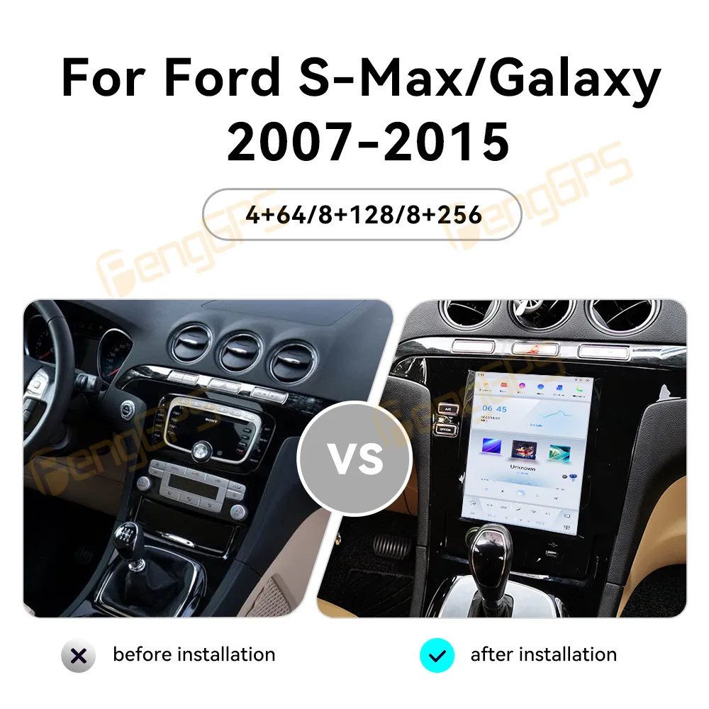 Car Accessories Radio For Ford S-Max Galaxy 2007-2015 Android Auto GPS Navigation Multimedia Stereo Receiver Head Unit Offline