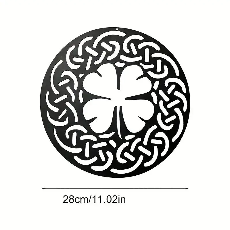 1pc Lucky Celtic Symbol Wall Decor, Metal Four Leaf Clover Pattern Wall Hanging Art Decal Plaque, For Home Bedroom Living Room S