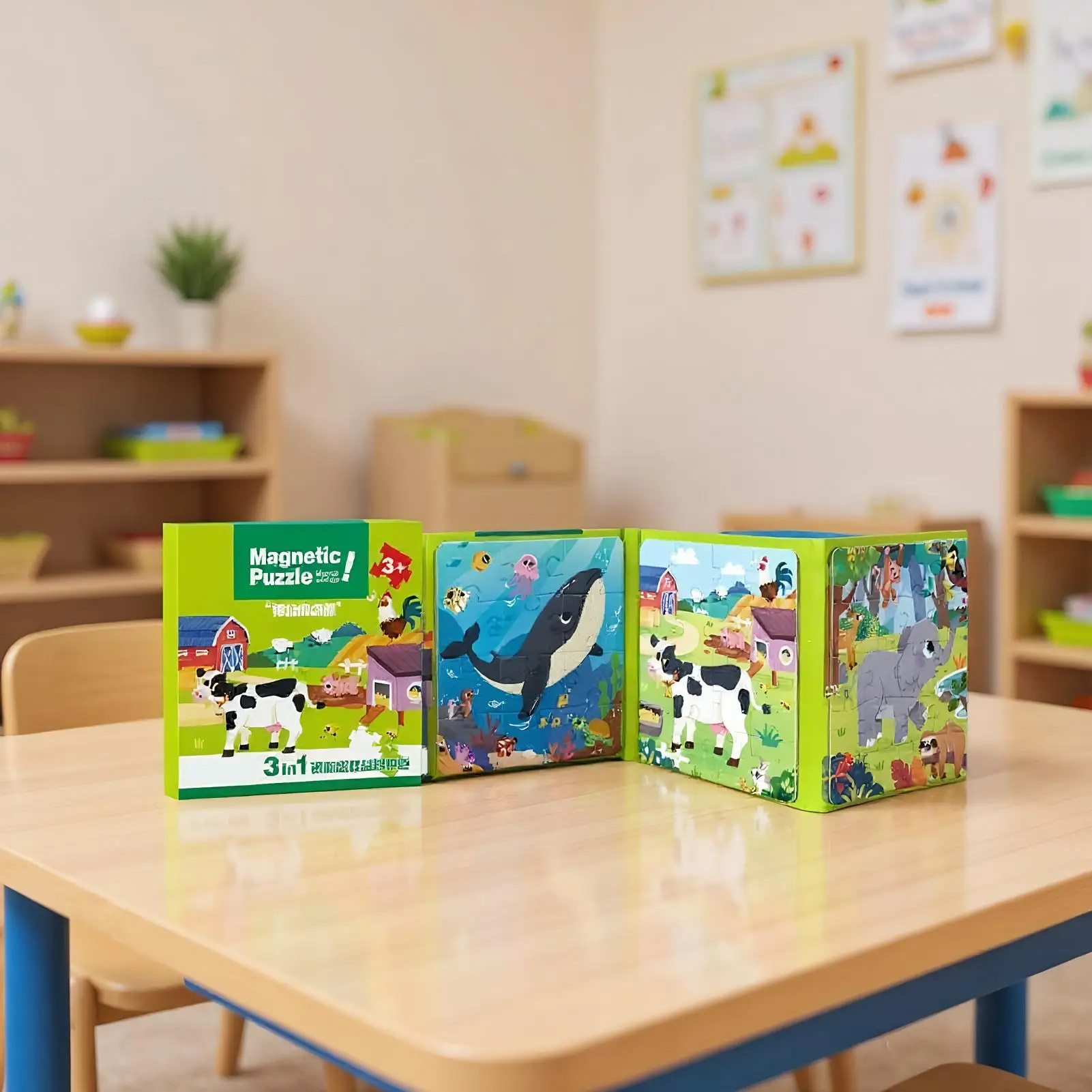 Quebra-cabeças magnéticos para a criança educacional brinquedo de quebra-cabeça magnético portátil pai criança interação brinquedos de viagem atividades de viagem de estrada
