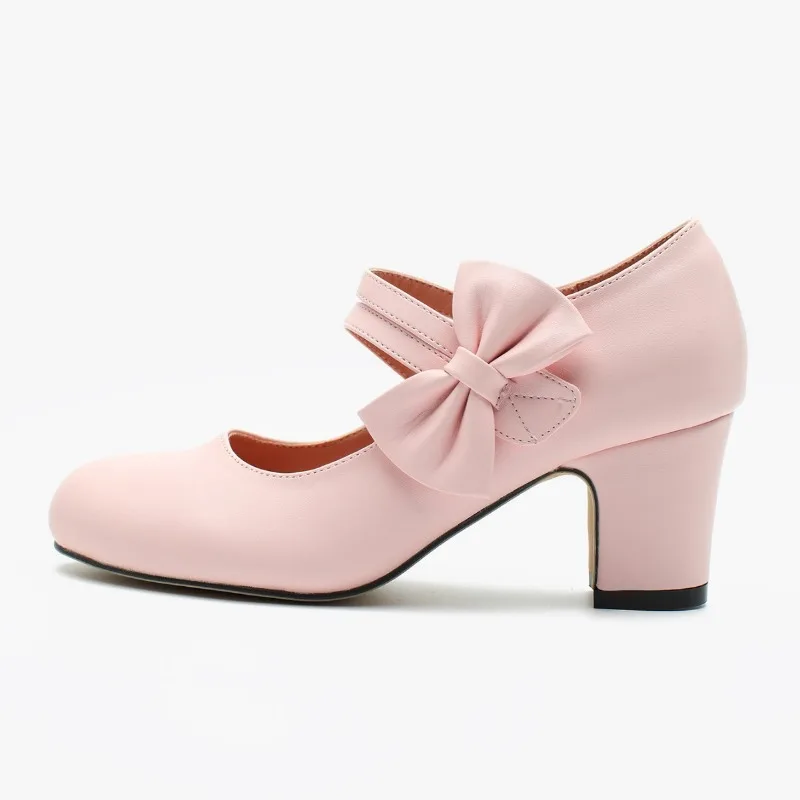 

Large Size Women's Bow Mary Jane Shoes Chunky Heel Casual Outdoor Formal Office Wear Dress Shoes