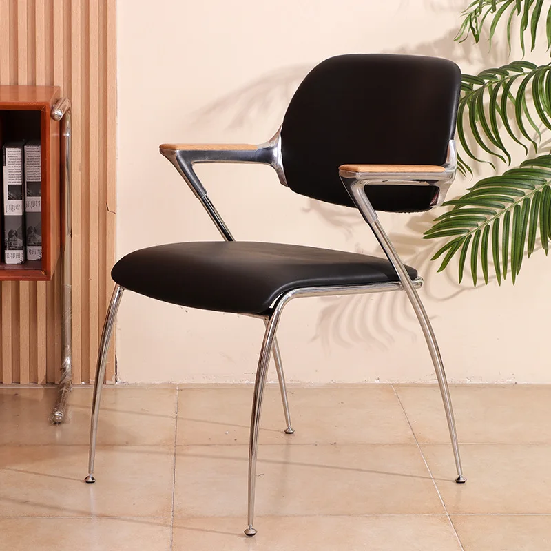 الفولاذ المقاوم للصدأ في العصور الوسطى، والكراسي الخلفية المنزلية، والطاولات والكراسي البسيطة #1