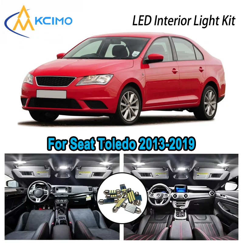 

High-Quality LED Interior Kit for Seat Toledo 2013-2019 2015 2016 2017 2018 Premium Error-Free Dome Map Trunk Automotive Lamps