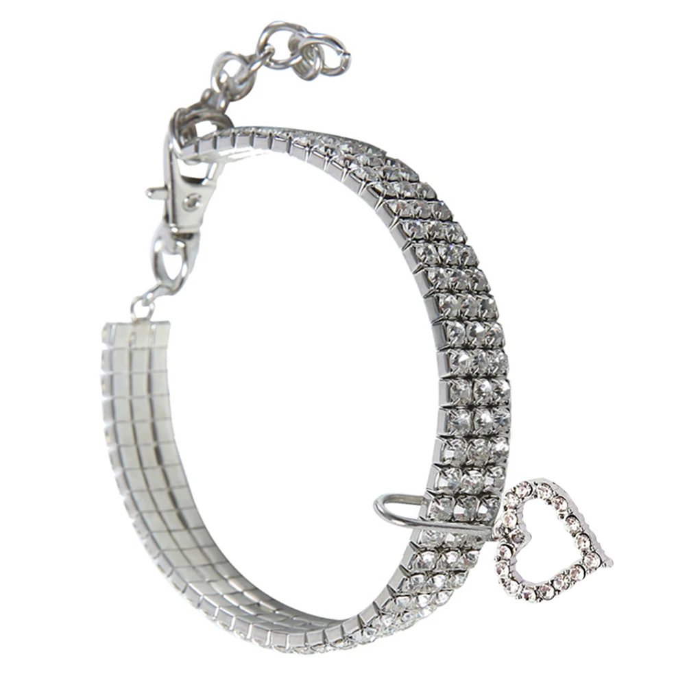 

Dog Chain Necklace for Pet Jewelry Dogs Valentines Day Collars White Cat with Charms