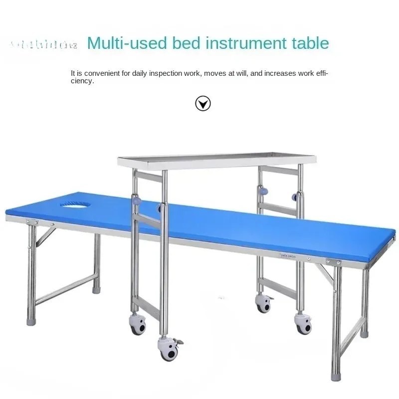 & Stainless Steel Auxiliary Cart with Wheels Thickened Medical Tool Trolley Multifunctional Medical Tray Rack Organizer Cart C