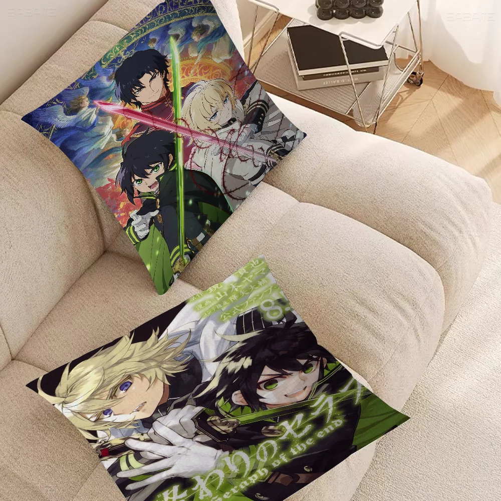 Seraph Of The End Prints Pillow Cover Sofa Cushion Cover Home Room Decoration Children Gift