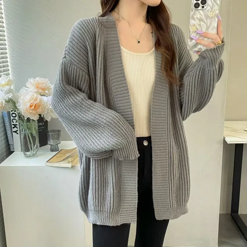 

Autumn Winter Cardigan Sweater Women Knitted Coats Fashion Female Long Sleeve Solid Casual Knit Jackets Cardigans Tops Knitwear